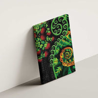 New Zealand Koru Plants and Pohutukawa Canvas Wall Art Maori Tattoo Pattern