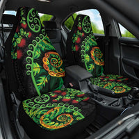 New Zealand Koru Plants and Pohutukawa Car Seat Cover Maori Tattoo Pattern