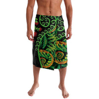 New Zealand Koru Plants and Pohutukawa Lavalava Maori Tattoo Pattern
