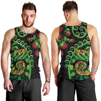 New Zealand Koru Plants and Pohutukawa Men Tank Top Maori Tattoo Pattern