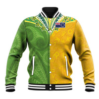 Cook Islands Language Week Baseball Jacket Tatau Pattern and Rarotongan Alphabet - Polynesian Pride