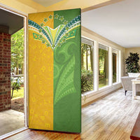 Cook Islands Language Week Door Cover Tatau Pattern and Rarotongan Alphabet - Polynesian Pride