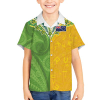 Cook Islands Language Week Family Matching Long Sleeve Bodycon Dress and Hawaiian Shirt Tatau Pattern and Rarotongan Alphabet - Polynesian Pride