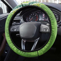 Cook Islands Language Week Steering Wheel Cover Tatau Pattern and Rarotongan Alphabet - Polynesian Pride