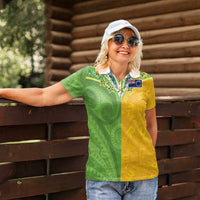 Cook Islands Language Week Women Polo Shirt Tatau Pattern and Rarotongan Alphabet - Polynesian Pride