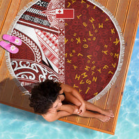 Tonga Language Week Beach Blanket Ngatu Pattern and Tongan Alphabet - Polynesian Pride
