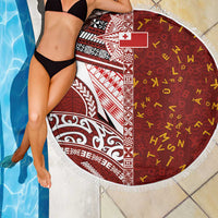 Tonga Language Week Beach Blanket Ngatu Pattern and Tongan Alphabet - Polynesian Pride