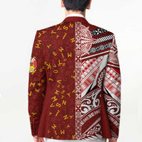 Tonga Language Week Blazer Ngatu Pattern and Tongan Alphabet - Polynesian Pride