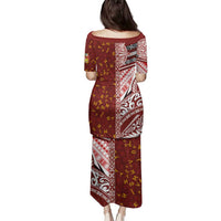 Tonga Language Week Family Matching Puletasi and Hawaiian Shirt Ngatu Pattern and Tongan Alphabet LT03 - Polynesian Pride