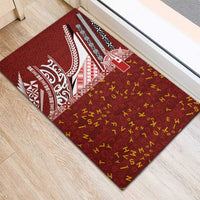 Tonga Language Week Rubber Doormat Ngatu Pattern and Tongan Alphabet LT03 - Polynesian Pride
