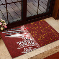 Tonga Language Week Rubber Doormat Ngatu Pattern and Tongan Alphabet LT03 - Polynesian Pride