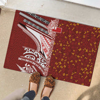 Tonga Language Week Rubber Doormat Ngatu Pattern and Tongan Alphabet LT03 - Polynesian Pride