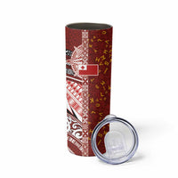 Tonga Language Week Skinny Tumbler Ngatu Pattern and Tongan Alphabet - Polynesian Pride