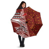 Tonga Language Week Umbrella Ngatu Pattern and Tongan Alphabet LT03 - Polynesian Pride