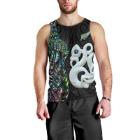 Custom New Zealand Men Tank Top Silver Fern and Manaia with Papua Shell Maori Tribal LT03 - Polynesian Pride