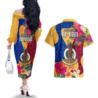 Torba Day Couples Matching Off The Shoulder Long Sleeve Dress and Hawaiian Shirt Proud To Be A Ni-Van Beauty Pacific Flower LT03 - Polynesian Pride