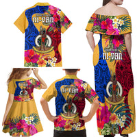 Torba Day Family Matching Off Shoulder Maxi Dress and Hawaiian Shirt Proud To Be A Ni-Van Beauty Pacific Flower LT03 - Polynesian Pride