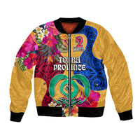 Personalised Torba Day Bomber Jacket Proud To Be A Ni-Van Beauty Pacific Flower LT03 Unisex Yellow - Polynesian Pride