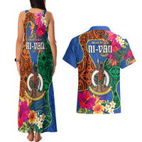 Tafea Day Couples Matching Tank Maxi Dress and Hawaiian Shirt Proud To Be A Ni-Van Beauty Pacific Flower LT03 - Polynesian Pride