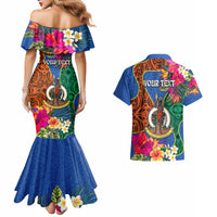 Personalised Tafea Day Couples Matching Mermaid Dress and Hawaiian Shirt Proud To Be A Ni-Van Beauty Pacific Flower LT03 - Polynesian Pride