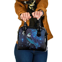 New Zealand Tui Bird Shoulder Handbag The Pleiades Star Cluster and Koru Tribal Tattoo Galaxy Vibe