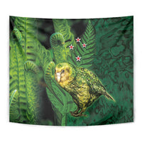 New Zealand Kkp Tapestry Silver Fern with Close up of Green Fern Leaves and Maori Tattoo LT03 - Polynesian Pride