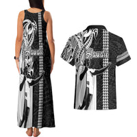 Hawaii Lanai Island Couples Matching Tank Maxi Dress and Hawaiian Shirt Hawaiian King and Kakau Symbols Abstract Shoulder Tattoo LT03 - Polynesian Pride