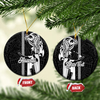 Custom Lanai Hawaii Island Ceramic Ornament Hawaiian King and Kakau Symbols Abstract Shoulder Tattoo LT03 Black - Polynesian Pride