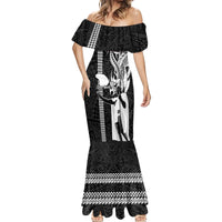 Custom Hawaii Lanai Island Mermaid Dress Hawaiian King and Kakau Symbols Abstract Shoulder Tattoo LT03 - Polynesian Pride