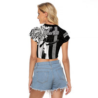 Custom Hawaii Lanai Island Raglan Cropped T Shirt Hawaiian King and Kakau Symbols Abstract Shoulder Tattoo LT03 - Polynesian Pride