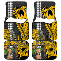 Hawaii Molokai Island Car Mats Hawaiian Warrior and Kakau Symbols Abstract Tattoo LT03 Yellow - Polynesian Pride