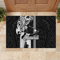 Hawaii Molokai Island Rubber Doormat Hawaiian King and Kakau Symbols Abstract Shoulder Tattoo LT03 - Polynesian Pride