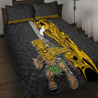 Hawaii Niihau Island Quilt Bed Set Hawaiian Warrior and Kakau Symbols Abstract Tattoo LT03 - Polynesian Pride