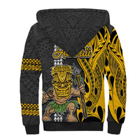 Hawaii Niihau Island Sherpa Hoodie Hawaiian Warrior and Kakau Symbols Abstract Tattoo LT03 - Polynesian Pride