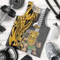 Custom Hawaii Niihau Island Men Tank Top Hawaiian Warrior and Kakau Symbols Abstract Tattoo LT03 Yellow - Polynesian Pride