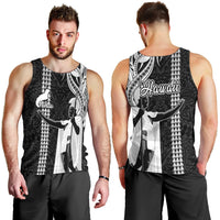Hawaii Niihau Island Men Tank Top Hawaiian King and Kakau Symbols Abstract Shoulder Tattoo LT03 - Polynesian Pride