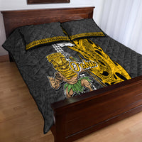 Hawaii Oahu Island Quilt Bed Set Hawaiian Warrior and Kakau Symbols Abstract Tattoo LT03 - Polynesian Pride