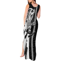 Custom Hawaii Oahu Island Tank Maxi Dress Hawaiian King and Kakau Symbols Abstract Shoulder Tattoo LT03 - Polynesian Pride