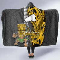 Hawaii Kahoolawe Island Hooded Blanket Hawaiian Warrior and Kakau Symbols Abstract Tattoo LT03 - Polynesian Pride