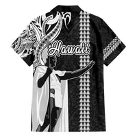 Hawaii Kahoolawe Island Family Matching Summer Maxi Dress and Hawaiian Shirt Hawaiian King and Kakau Symbols Abstract Shoulder Tattoo LT03 - Polynesian Pride