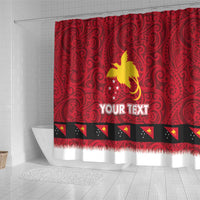 Papua New Guinea Merry Christmas Shower Curtain Santa Suit Style With Melanesian Pattern