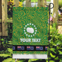 Cook Islands Merry Christmas Garden Flag Santa Suit Style With Polynesian Pattern