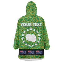 Cook Islands Merry Christmas Wearable Blanket Hoodie Santa Suit Style With Polynesian Pattern