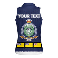 Niue Merry Christmas Women Sleeveless Polo Shirt Santa Suit Style With Hiapo Pattern