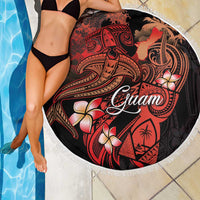 Guam Tribal Chamorro Beach Blanket Polynesian Shark with Plumeria and Sea Vibe - Polynesian Pride