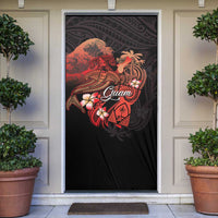 Guam Tribal Chamorro Door Cover Polynesian Shark with Plumeria and Sea Vibe - Polynesian Pride