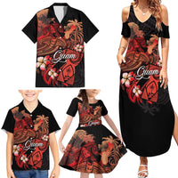 Guam Tribal Chamorro Family Matching Summer Maxi Dress and Hawaiian Shirt Polynesian Shark with Plumeria and Sea Vibe - Polynesian Pride