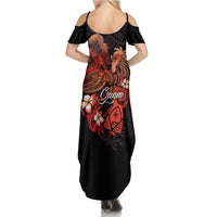 Guam Tribal Chamorro Family Matching Summer Maxi Dress and Hawaiian Shirt Polynesian Shark with Plumeria and Sea Vibe - Polynesian Pride