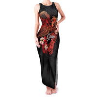 Guam Tribal Chamorro Family Matching Tank Maxi Dress and Hawaiian Shirt Polynesian Shark with Plumeria and Sea Vibe - Polynesian Pride