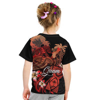 Guam Tribal Chamorro Kid T Shirt Polynesian Shark with Plumeria and Sea Vibe - Polynesian Pride